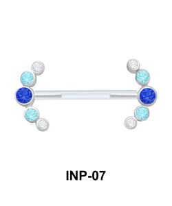 Splendid Curved Stone Invisible Nipple Piercing INP-07